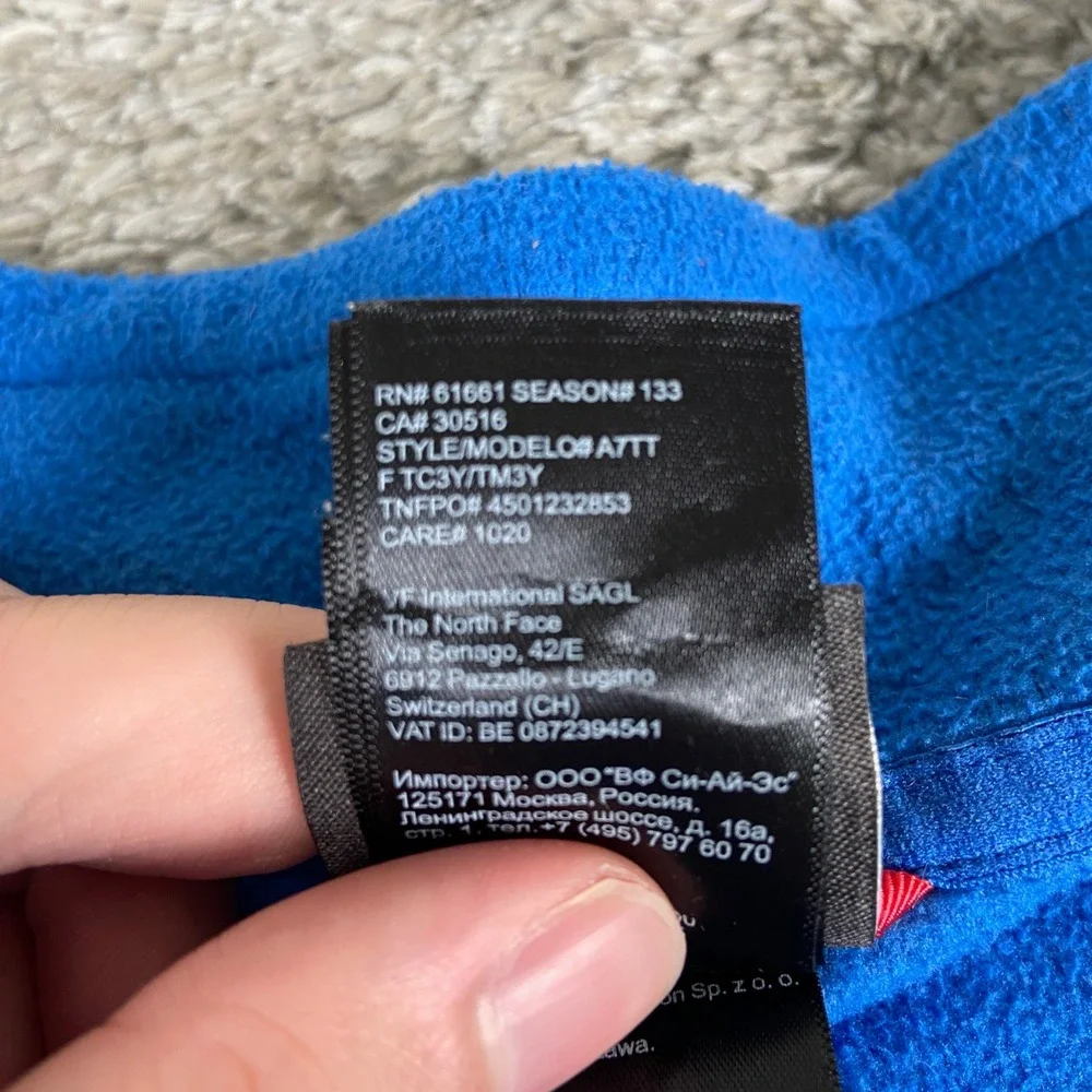 The North Face Glacier Heavyweight Full-Zip Fleece Jacket Mens M Blue Polartec